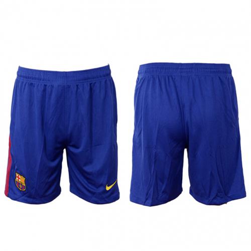 Barcelona Blank Home Soccer Shorts - Click Image to Close